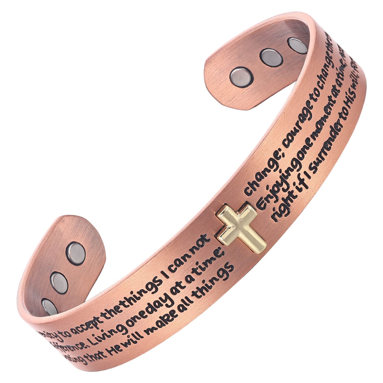 Pure Copper Cross Bangle Bracelet – Unisex Wellness Accessory #Copper-B001