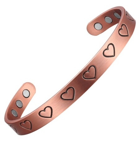 Pure Copper Heart Bangle Bracelet – Women’s Stylish Gift #Copper-B003