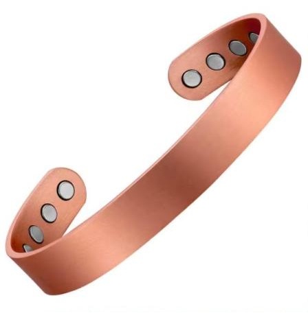 Plain 1/2" Pure Copper Bangle Bracelet with Magnets - Durable Design #Copper-B006D