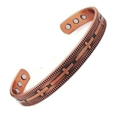 Cross Copper Cuff Magnetic Bangle Bracelet for Men & Women #Copper-B026