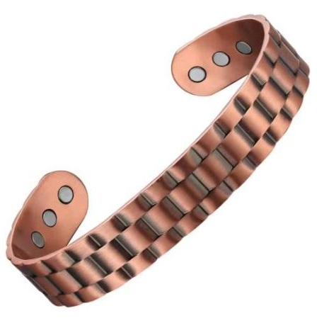 Bricks Copper Bangle Bracelet with Magnets, Magnetic Copper Bangles #Copper-B225