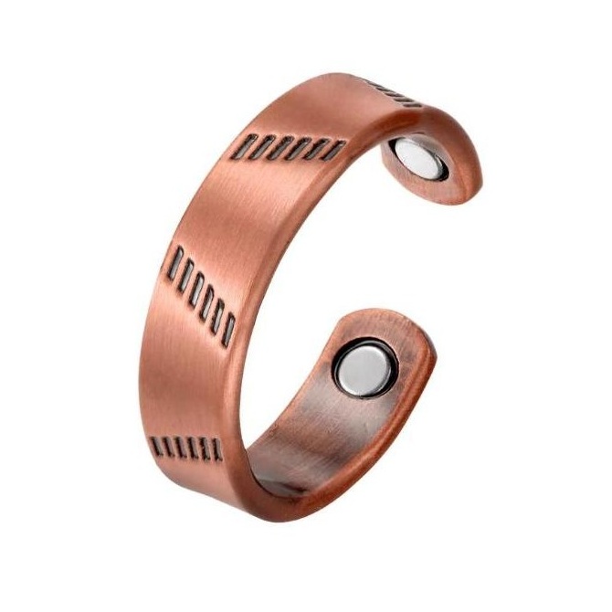 Copper Ridge Magnetic Ring – Pure Copper Adjustable Band Wellness Jewelry #R00013