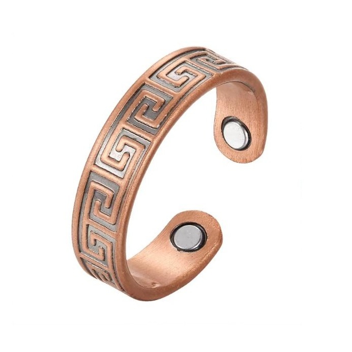 Celtic Copper Magnetic Ring Band Pure Copper Adjustable Wellness Jewelry #R00025