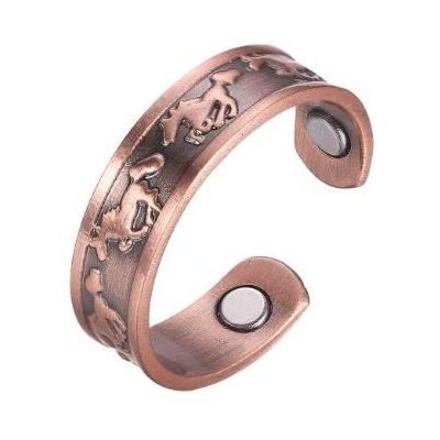 Horse Copper Ring Adjustable Pure Copper Band #R00039