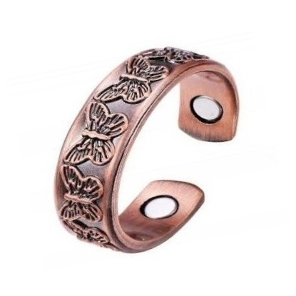 Butterfly Copper Magnetic Ring for Women Adjustable Wellness Jewelry #R00041
