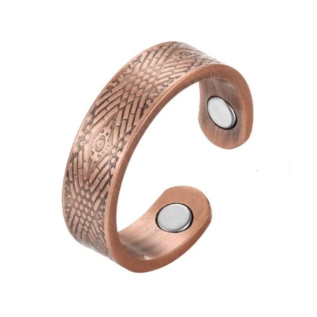 Royal Impression Magnetic Copper Ring Band for Men & Women - Adjustable Jewelry Style #R00227