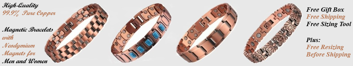 Magnetic Copper Bracelets with Custom Sizing for Men and Women