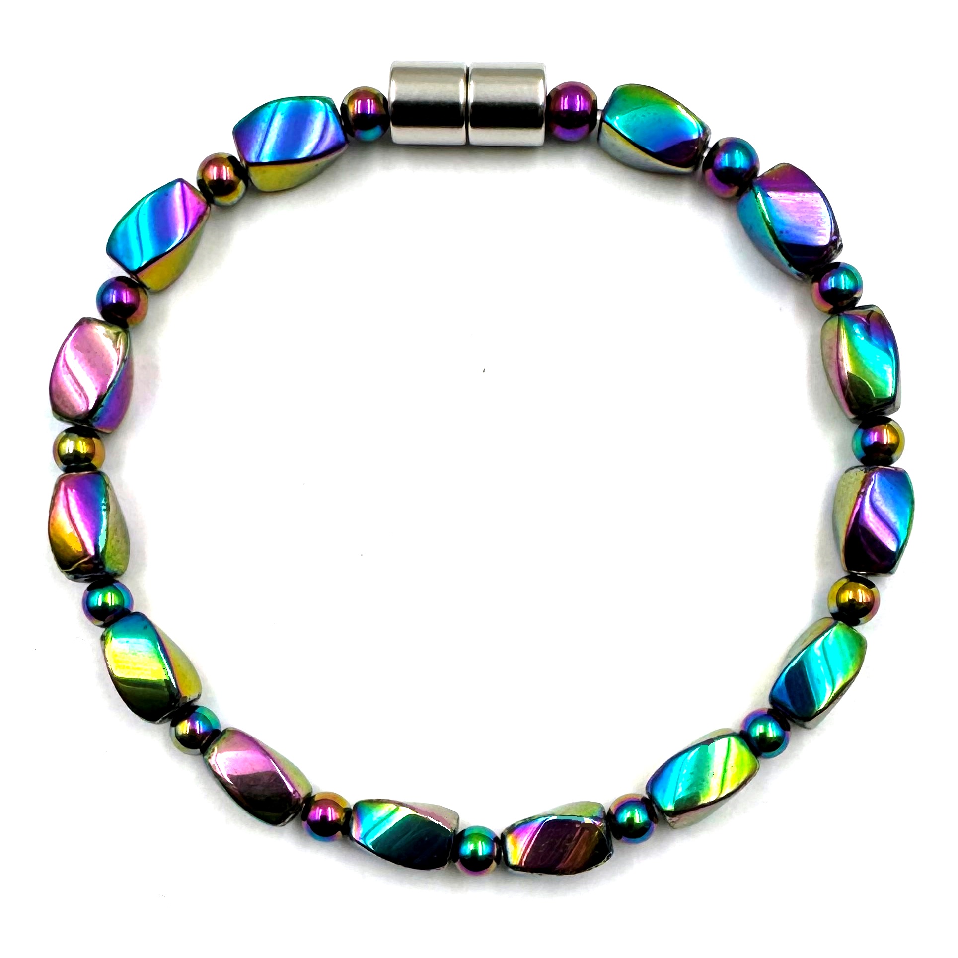 Elegant Rainbow Hematite Magnetic Bracelet for Women #MHB001