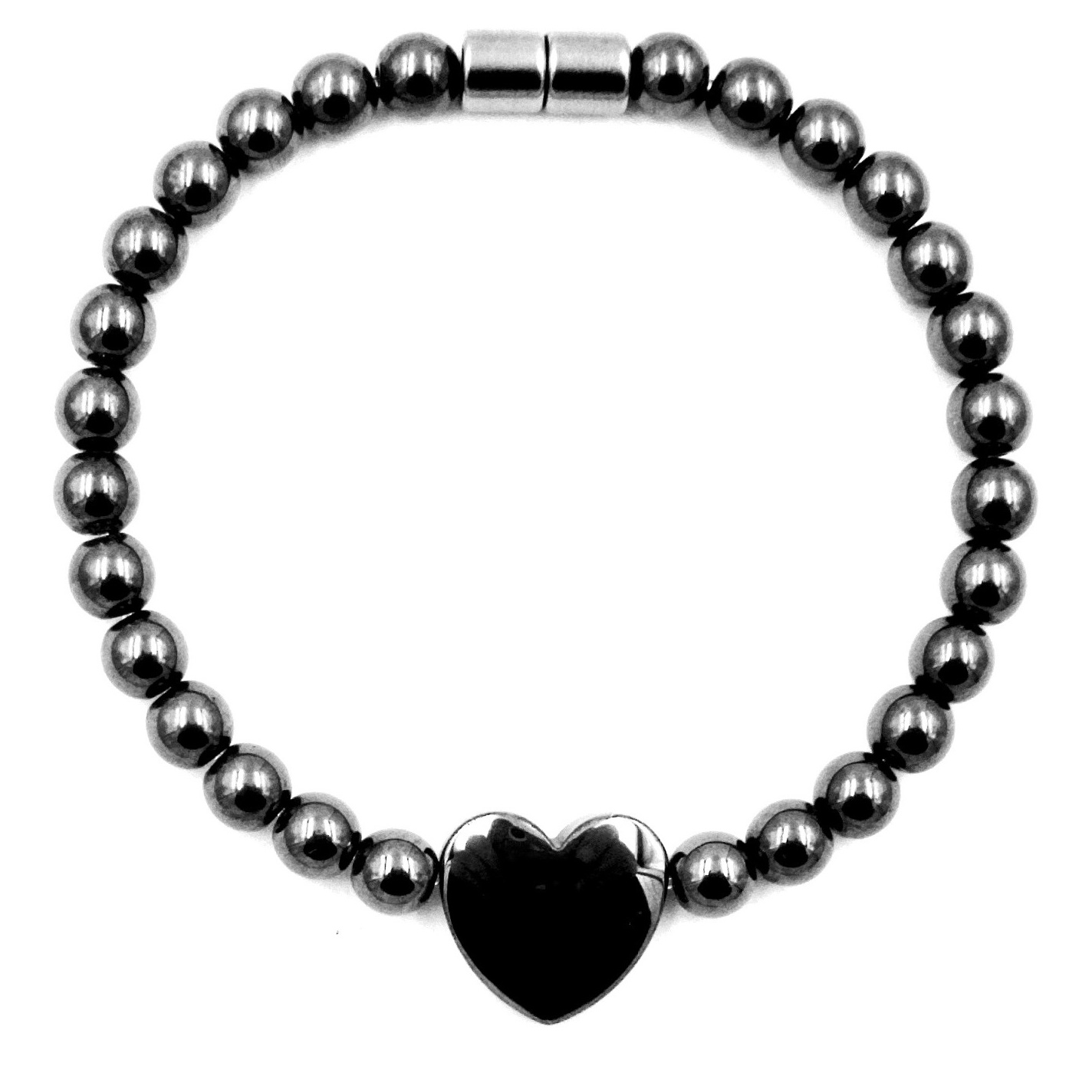 Heart Magnetic Bracelet Hematite Beaded Heart Bracelet for Women #MHB015