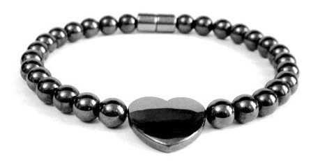 Heart Magnetic Bracelet Hematite Beaded Heart Bracelet for Women #MHB015