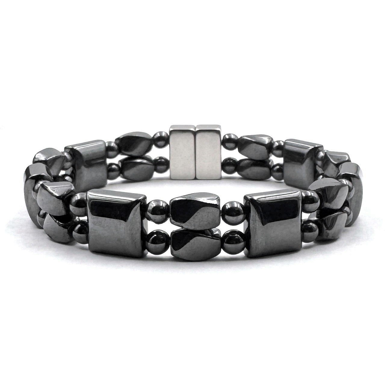 Double Line All Balck Magnetic Bracelet for Couple Men and Women #MHB201