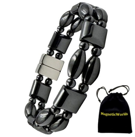 Double Line Oval Hematite Magnetic Bracelet – Unisex 2-Hole Magnetic Clasp #MHB210