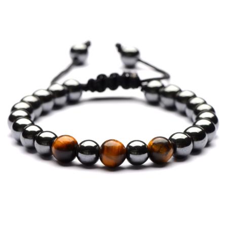 6mm Tiger-eye Adjustable Magnetic Bracelet for Men and Women #MHB500TE