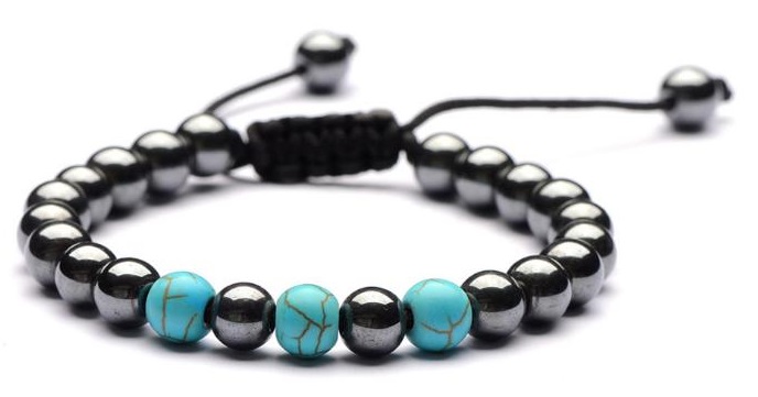 6mm Turquoise Adjustable Magnetic Bracelet for Men and Women #MHB500TQ