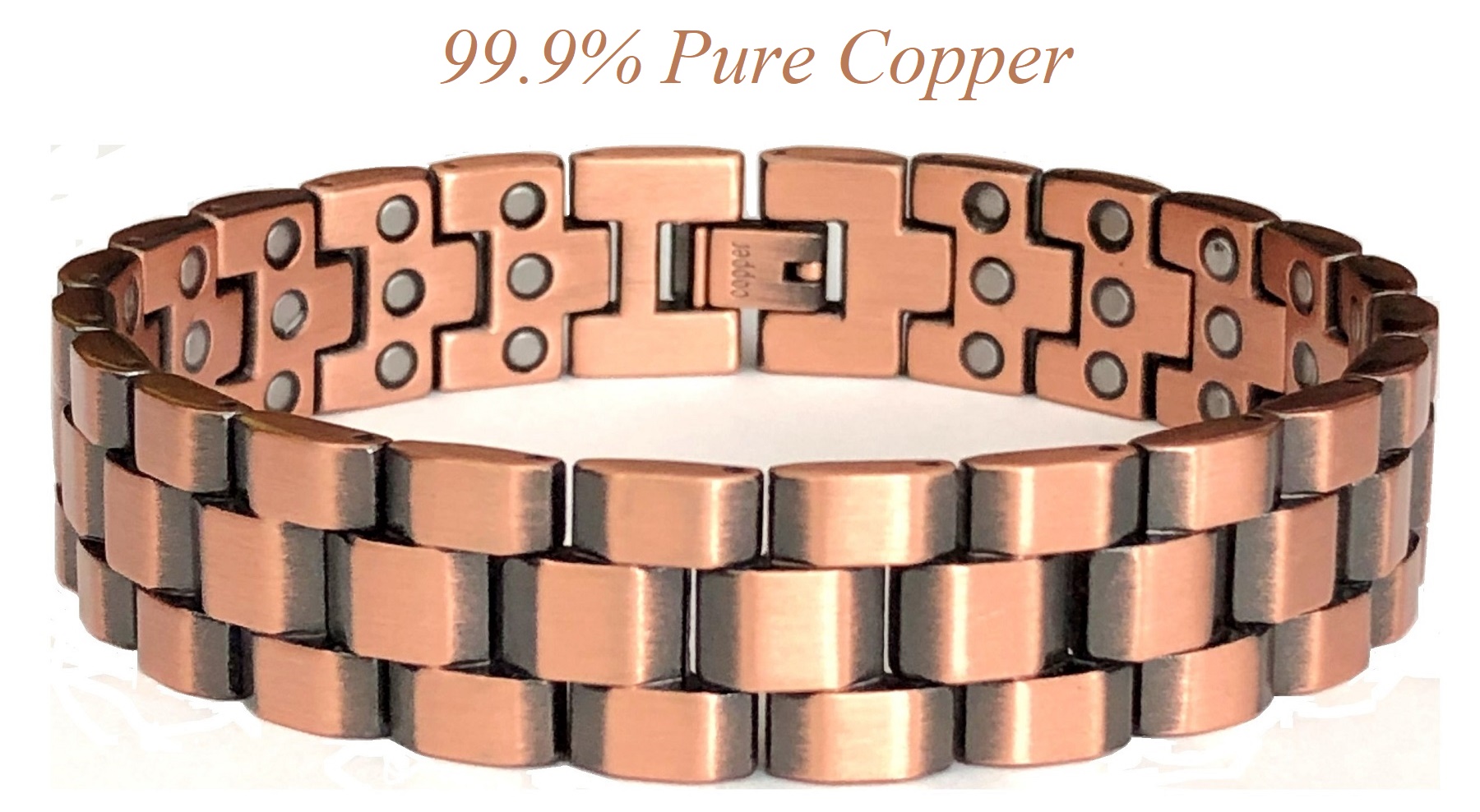 0.6" Wide Solid Copper Magnetic Therapy Bracelet Men and Women Magnetic Bracelet #CMB001A