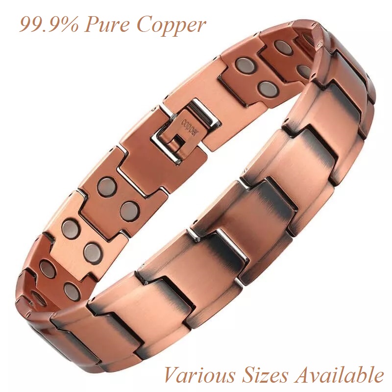 .75" Wide Solid Copper Magnetic Therapy Bracelet Men and Women Magnetic Bracelet #CMB003