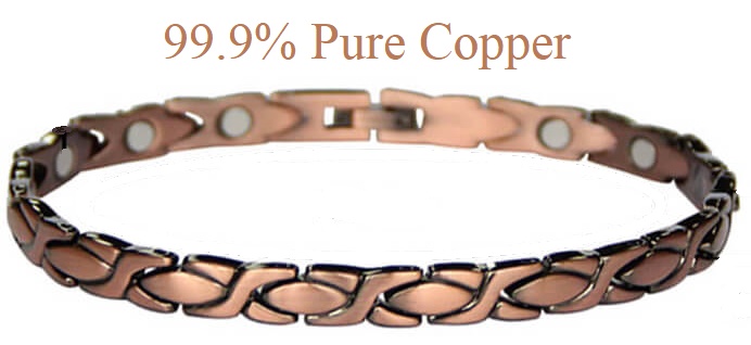 XOX Solid Copper Magnetic Bracelet Cross Copper Bracelet with #CMB019