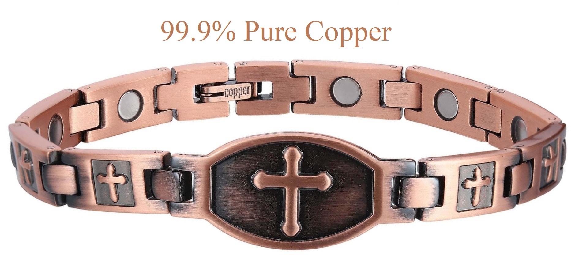 Armor Cross Solid Copper Magnetic Bracelet Copper Bracelet #CMB024A