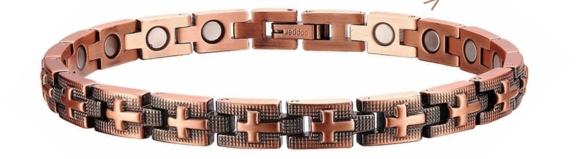Pure Copper Cross Link Magnetic Bracelet – Unisex Design #CMB032
