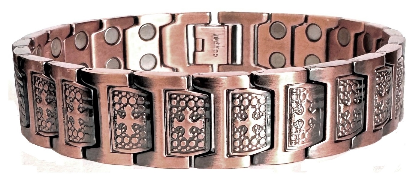 Cross Solid Copper Magnetic Bracelet Copper Link Bracelet #CMB038
