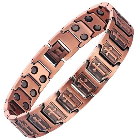 Templar Cross Solid Copper Magnetic Bracelet Copper Link Bracelet #CMB040
