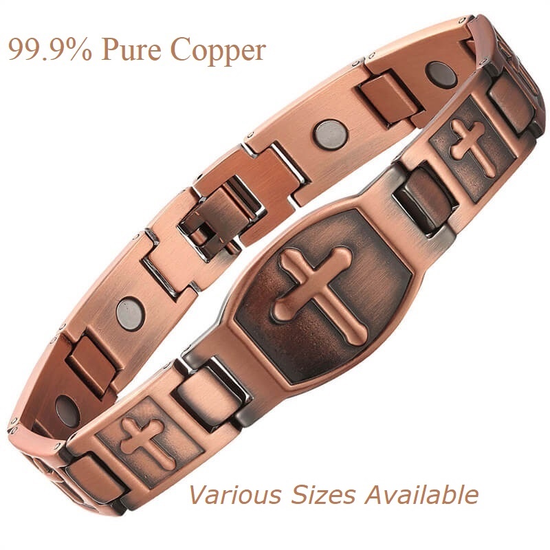 Armor Cross Solid Copper Magnetic Bracelet Copper Bracelet #MCB024