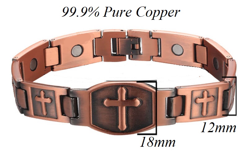 Armor Cross Solid Copper Magnetic Bracelet Copper Bracelet #MCB024