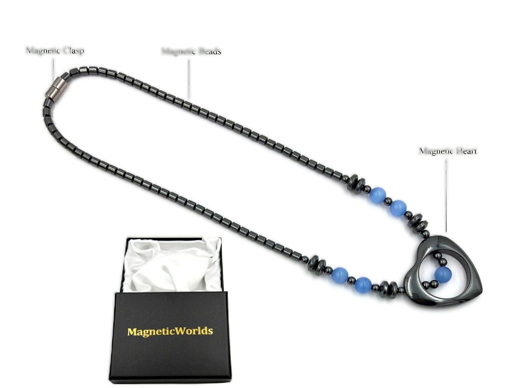 Open Heart Magnetic Necklace Magnetic for Women #MHN-413