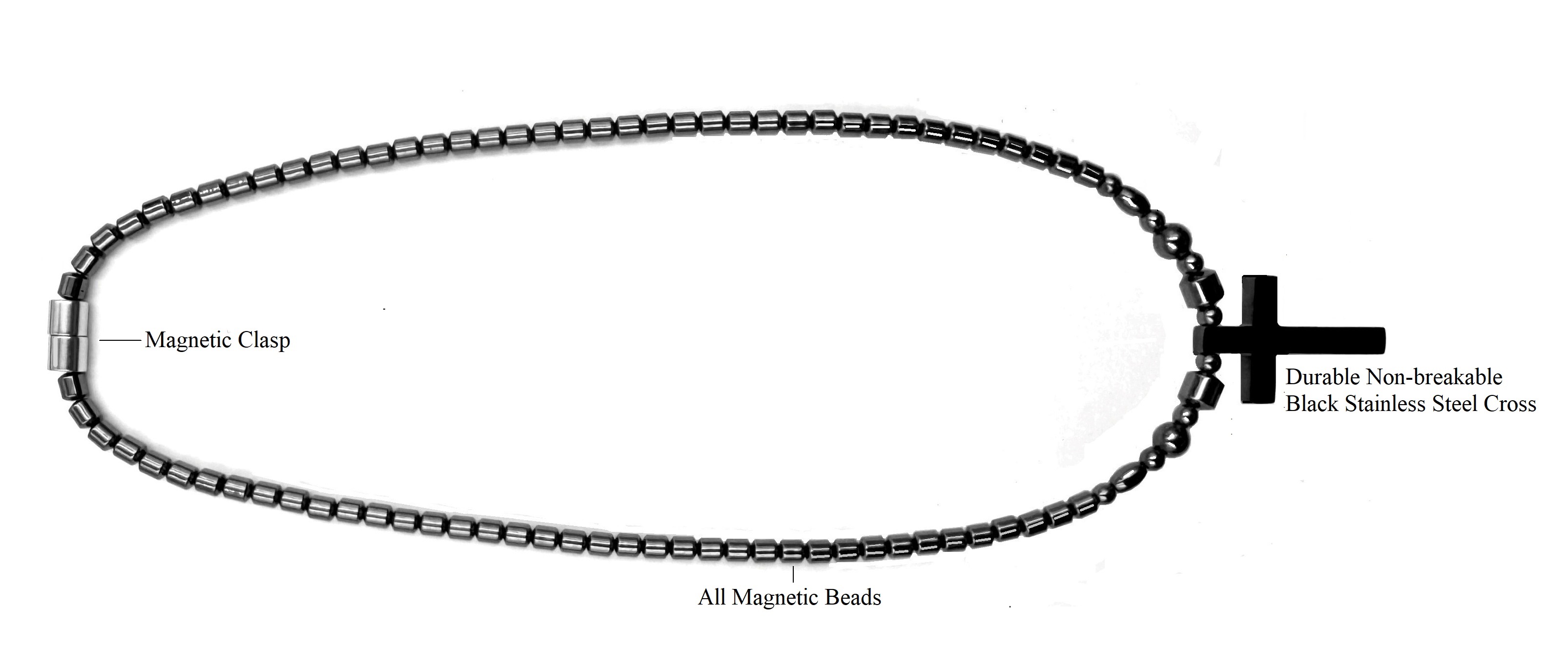 Cross Magnetic Necklace with Stainless-Steel Cross #MHN-430