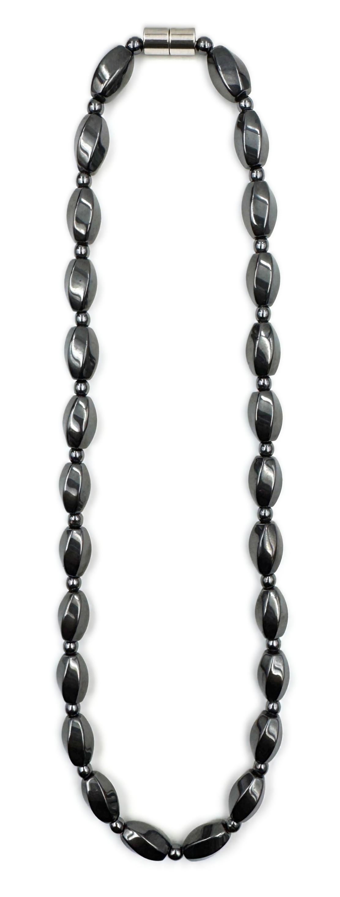 All Black Twisted Oval Magnetic Necklace Hematite Magnetic Necklaces #MHN-439