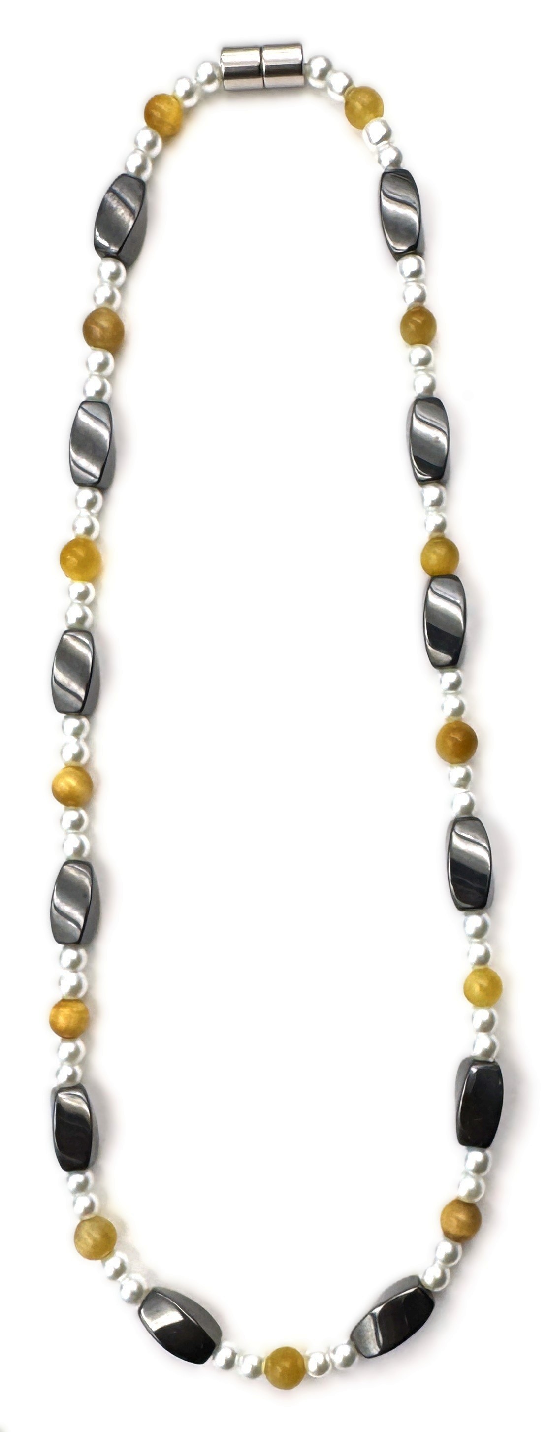 Magnetic Necklace with Genuine AAA Quality Tiger-eye Stone Beads #MHN-443