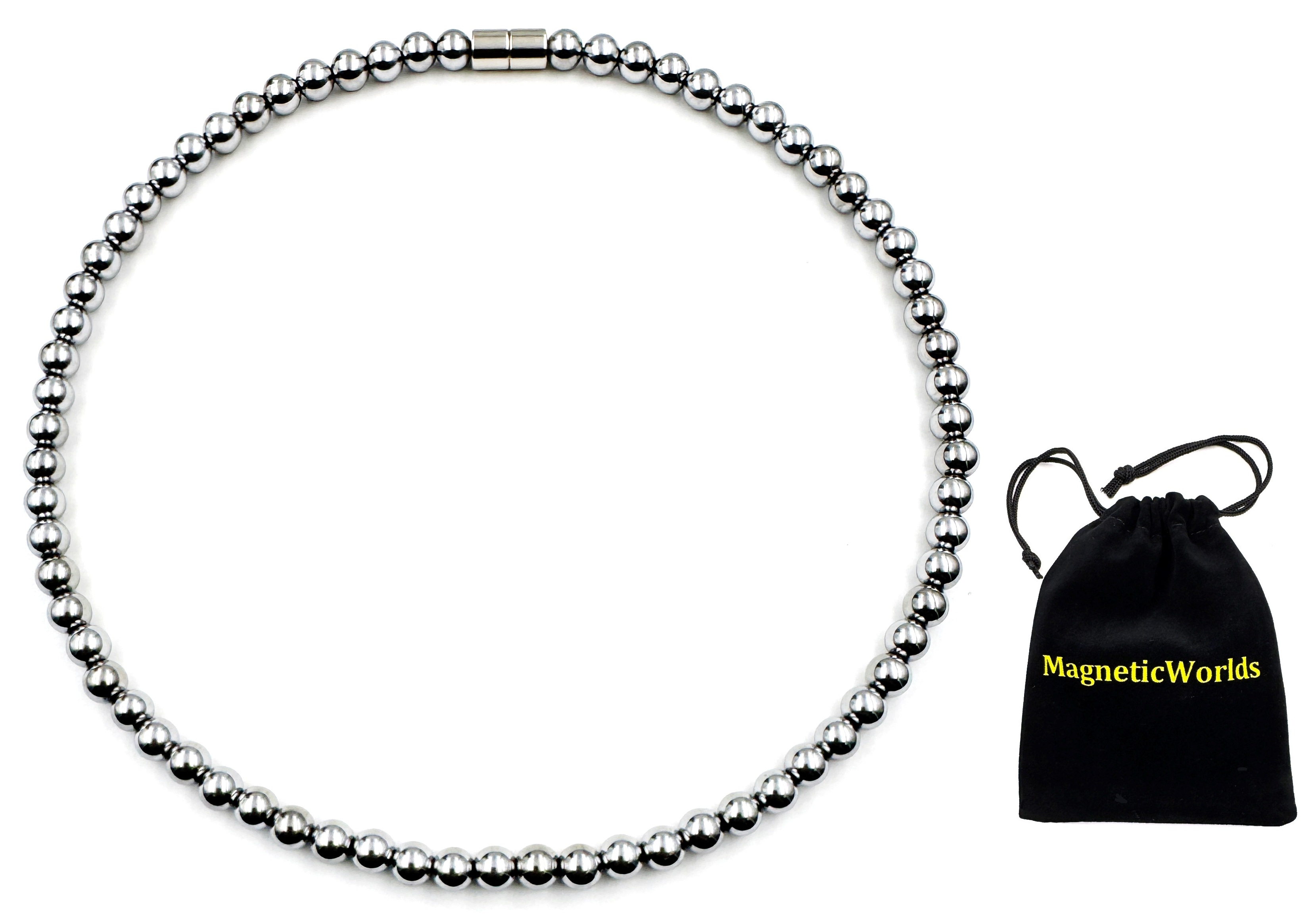 Silver Hematite Magnetic Necklace for Men and Women Necklace #MHN-444