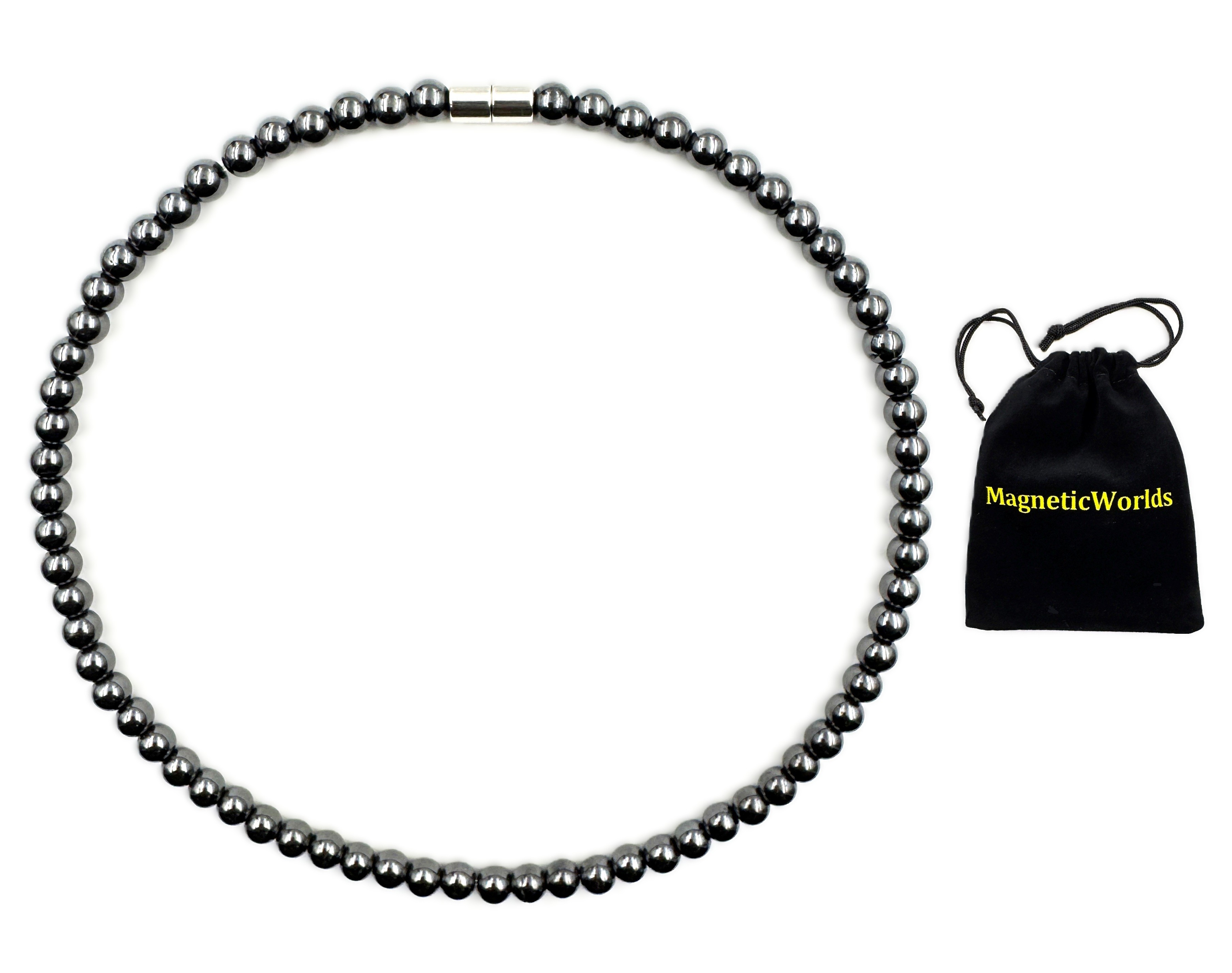 Plain 6mm Hematite Magnetic Necklace for Men and Women Necklace #MHN-446