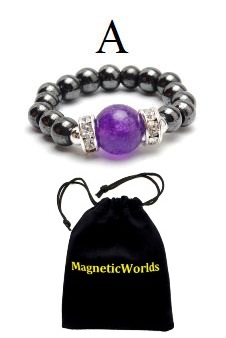 Amethyst Hematite Magnetic Ring with Neodymium Magnetic Beads #MBR101AM