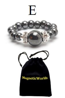 Shiny Black Hematite Magnetic Ring with Neodymium Magnetic Beads #MBR101HM