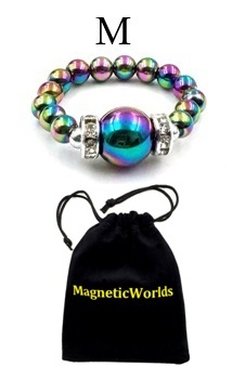 Iridescent Hematite Magnetic Ring with Neodymium Beads #MBR101HM