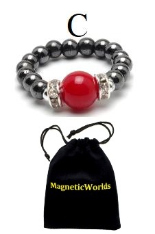 Red Carnelian Hematite Magnetic Ring with Neodymium Magnetic Beads #MBR101RC