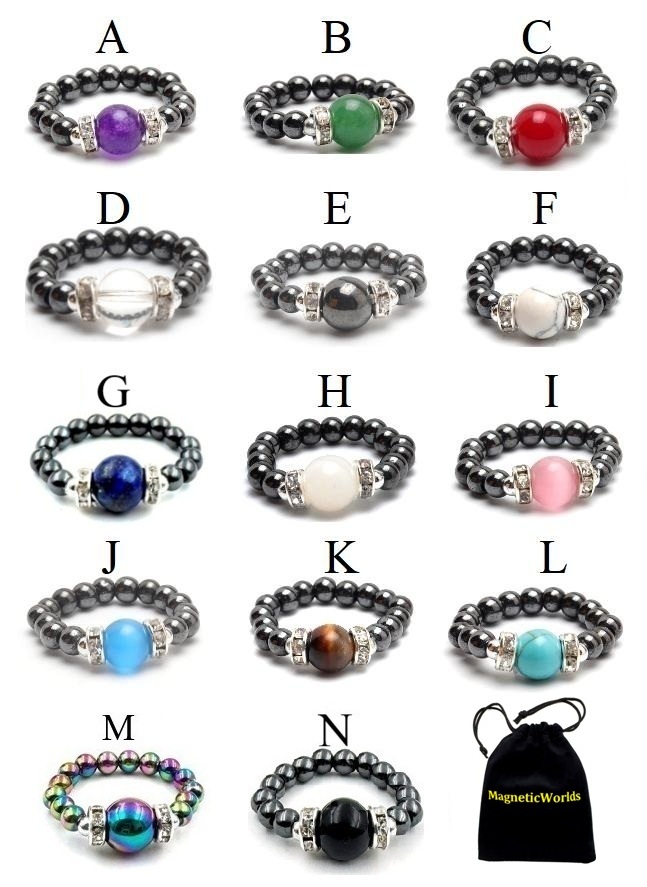 Premium USA Hematite Beaded Magnetic Rings – Custom Sizes #MBR101