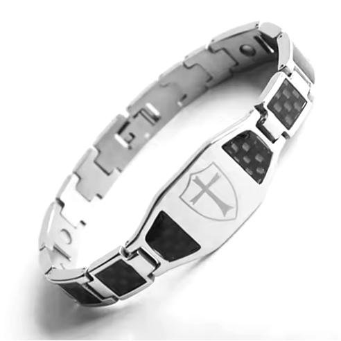 Armor Cross Stainless Steel Magnetic Bracelet Cross Bracelet #MSB506