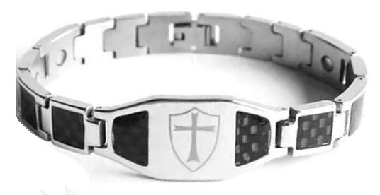 Armor Cross Stainless Steel Magnetic Bracelet Cross Bracelet #SMB006