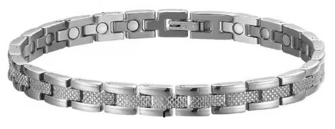 One Tone Narrow Railroad Stainless Steel Magnetic Bracelet #SMB085