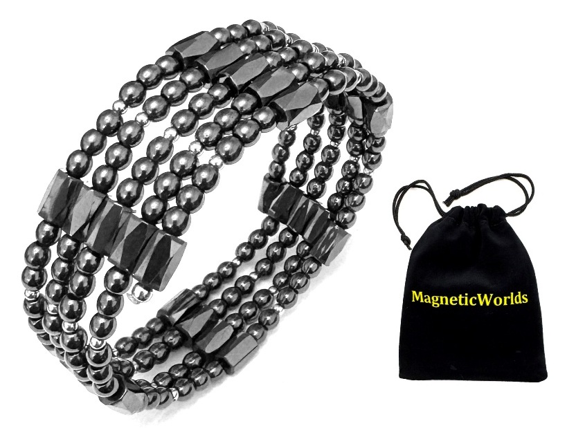 Hematite Magnetic Wrap Magnetic Beaded Wrap Necklace #MHN-101