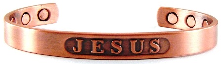 Magnetic Copper Cuff Jesus Bangle Bracelet #MCC-002